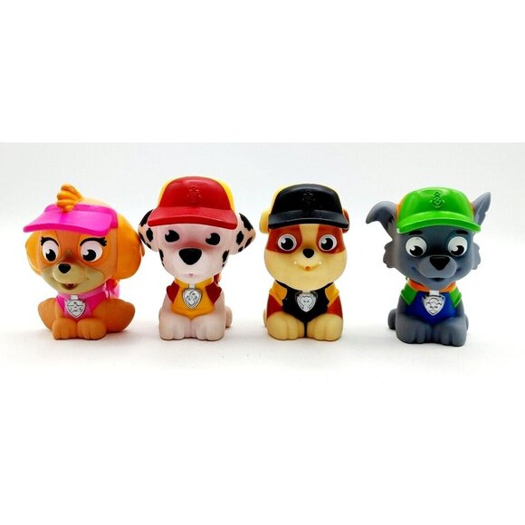 Lot of 4 PAW Patrol Squirter Water Pool Bath Toy Rocky, Rubble, Marshall - Picture 1 of 4